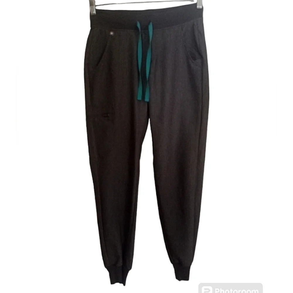 Figs Technical Collection Zamora Joggers  Graphite With Teal Drawstring Size XS - Picture 4 of 8